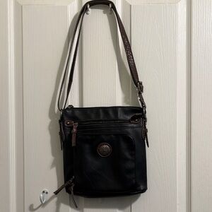 Black and Brown Leather Crossbody Bag